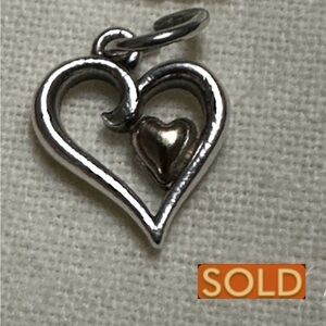 SOLD SOLD James Avery Sterling Silver 925/ Gold 14k  Joy of my Heart Charm.